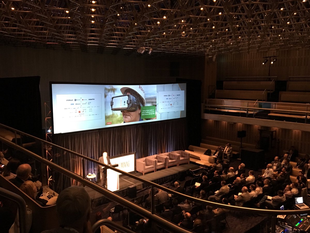 KomatsuMining's tweet photo. Great presentation from @RioTinto this morning at the @Aspermont_Ltd #FutureOfMining conference in Sydney. Exciting uses of tech to better the communities where they work https://t.co/J6a32ET5ob