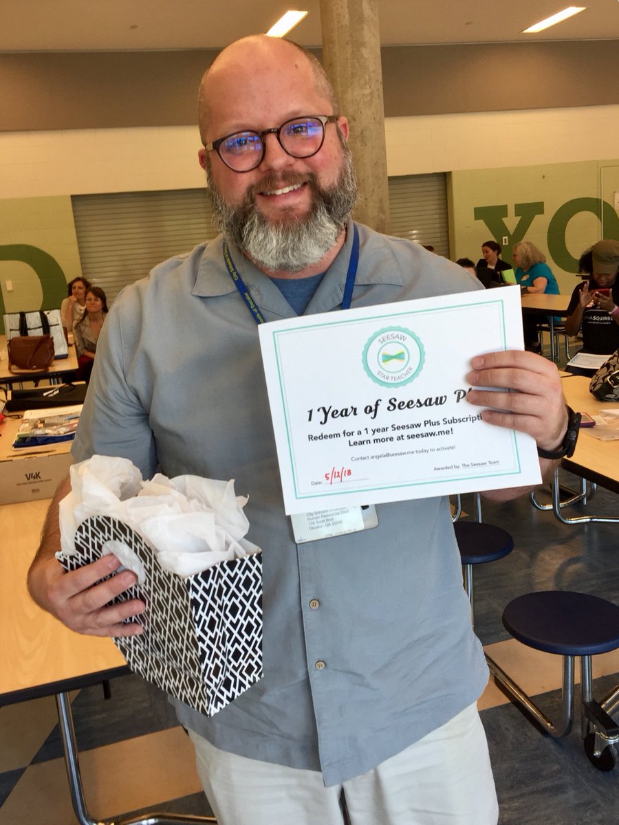 EdCampAtlanta's tweet photo. Let's hear it for @Seesaw!!  Incredible prize for #edcampATL 🙌🙌 https://t.co/FfBhCneX7P