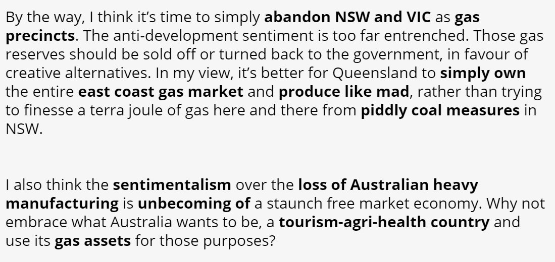 1EarthMedia's tweet photo. Deloitte's Geoffrey Cann says it's time to abandon NSW as a gas precinct.
"piddly coal measures" not worth it.
Coal Seam Gas raises domestic gas price bankrupting Australian manufacturing - that's 'sentimentalism'
#APPEA2018 #NSWpol #Auspol #Pilliga
https://t.co/kRHTI4kTqz https://t.co/OBtNJQxwAN