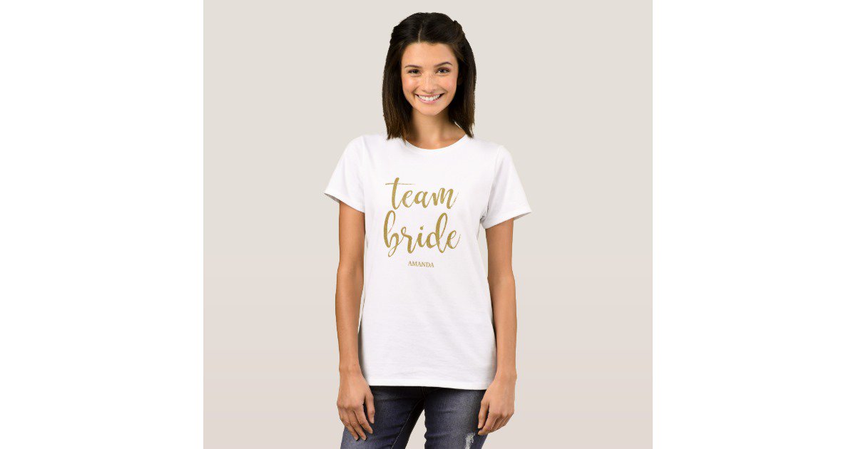 BShowerIdeas's tweet photo. Team Bride Gold Glitter T-Shirt
#Wedding #BridalShower #Bachelorette #Tees #Shirts #TShirt https://t.co/y0ylJOtkDr https://t.co/fZIzjjZnFw