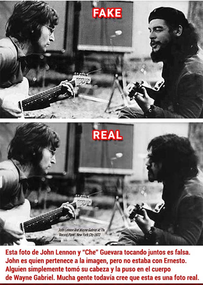 Wayne Gabriel John Lennon MARCELO CAPUTO on X: "* Esta foto de John Lennon y “Che” Guevara tocando juntos es falsa. John es quien pertenece a la imagen, pero no estaba con Ernesto. Alguien simplemente tomó