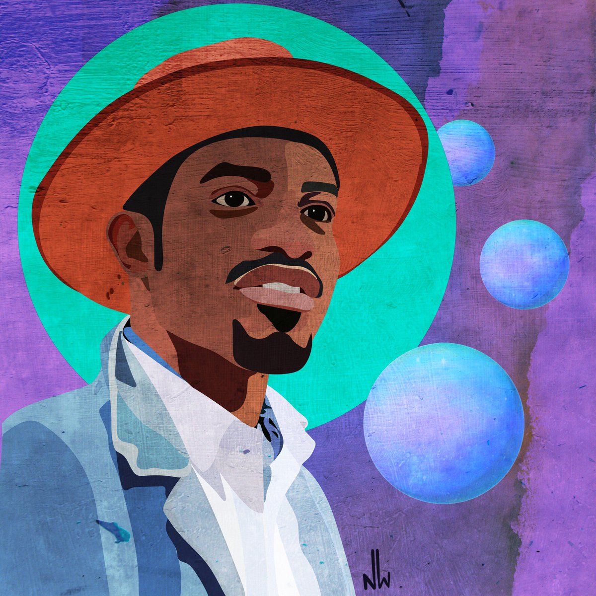 nyreeezy's tweet photo. a vector portrait i did to celebrate my future hubby ANDRÉ BENJAMIN for finally getting an IG. 
welcome to madness André. 

#art #artist #digitalart #vectorart #illustrator #blackart #supportblackart #deancollection https://t.co/bSPpff7rOv