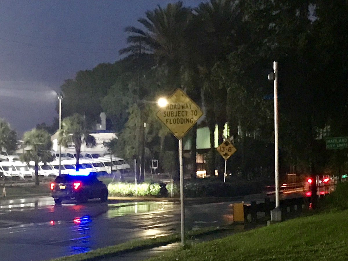 AngelaJacobsTV's tweet photo. On @WFTV @maitlandpolice monitor possible concerns of flooding along 17/92 as drainage project continues #WFTV https://t.co/wFme7LIuJF