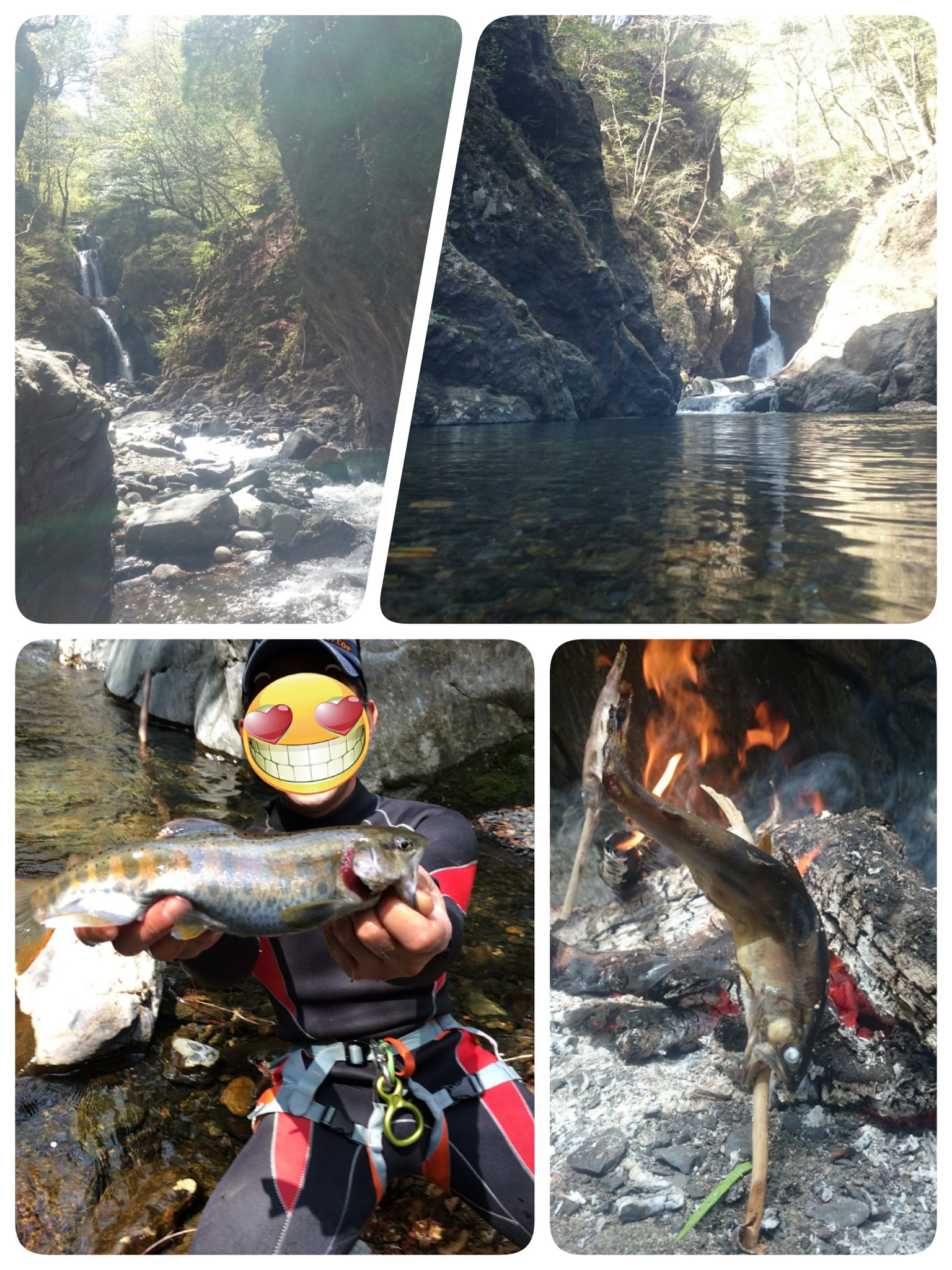 釣り侍 A Twitter 久しぶりの渓流 ウエットスーツにハーネス履いてガッツリ沢登り 天然イワナとヤマメ最高に楽しめました 釣り 渓流 ルアー 山女魚 イワナ