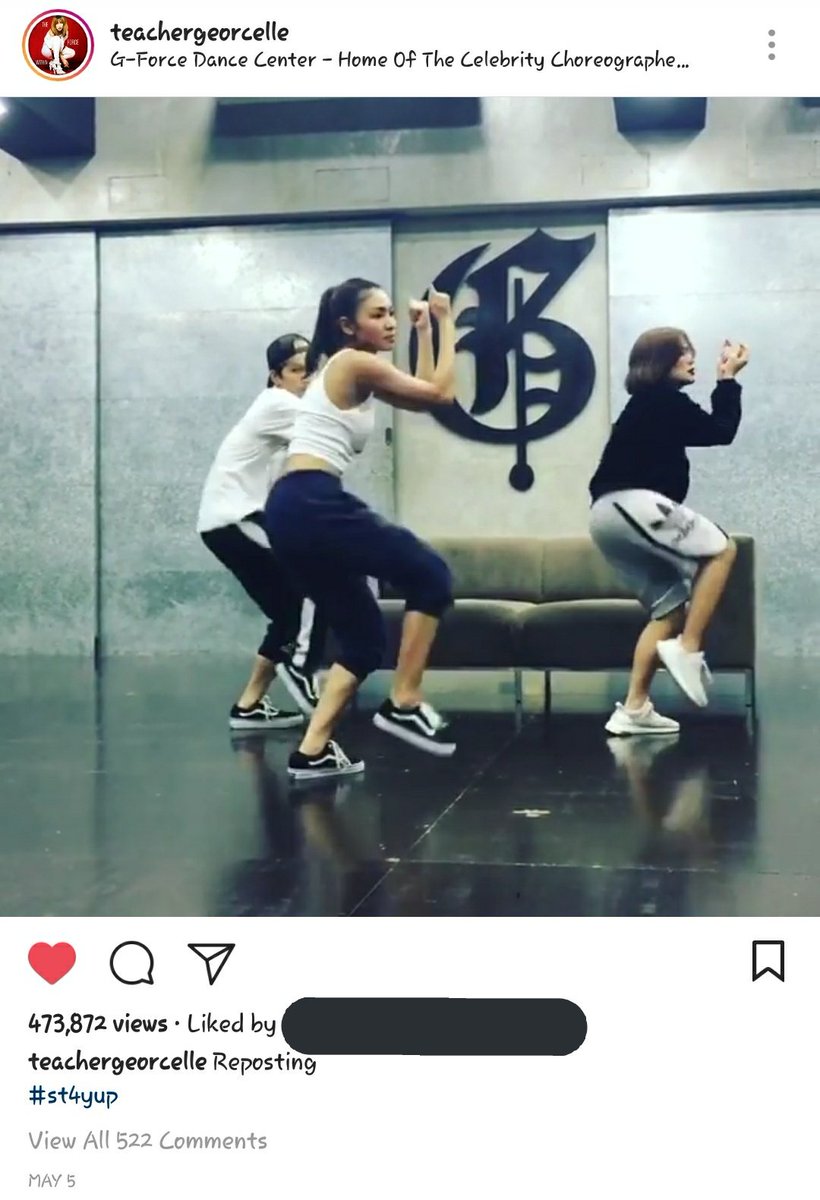 And She reposted it this May 5th and garnered almost half a million views. Thank you so much Teacher G for enhancing more of Nadine's dance talent. Moving forward for the next workshop 🤗 #St4yUpByNadineLustre