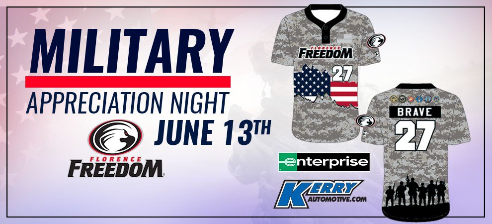 florence_yalls's tweet photo. Military Appreciation Night is ONLY one month away! ���🇸💪🏼

Military members (active, retired and veterans) and their families can claim complimentary tickets thanks to our sponsors @Enterprise &amp; @KerryAutomotive!

Go to https://t.co/aGM4SygsUM for more information! https://t.co/Of5myIZHtg
