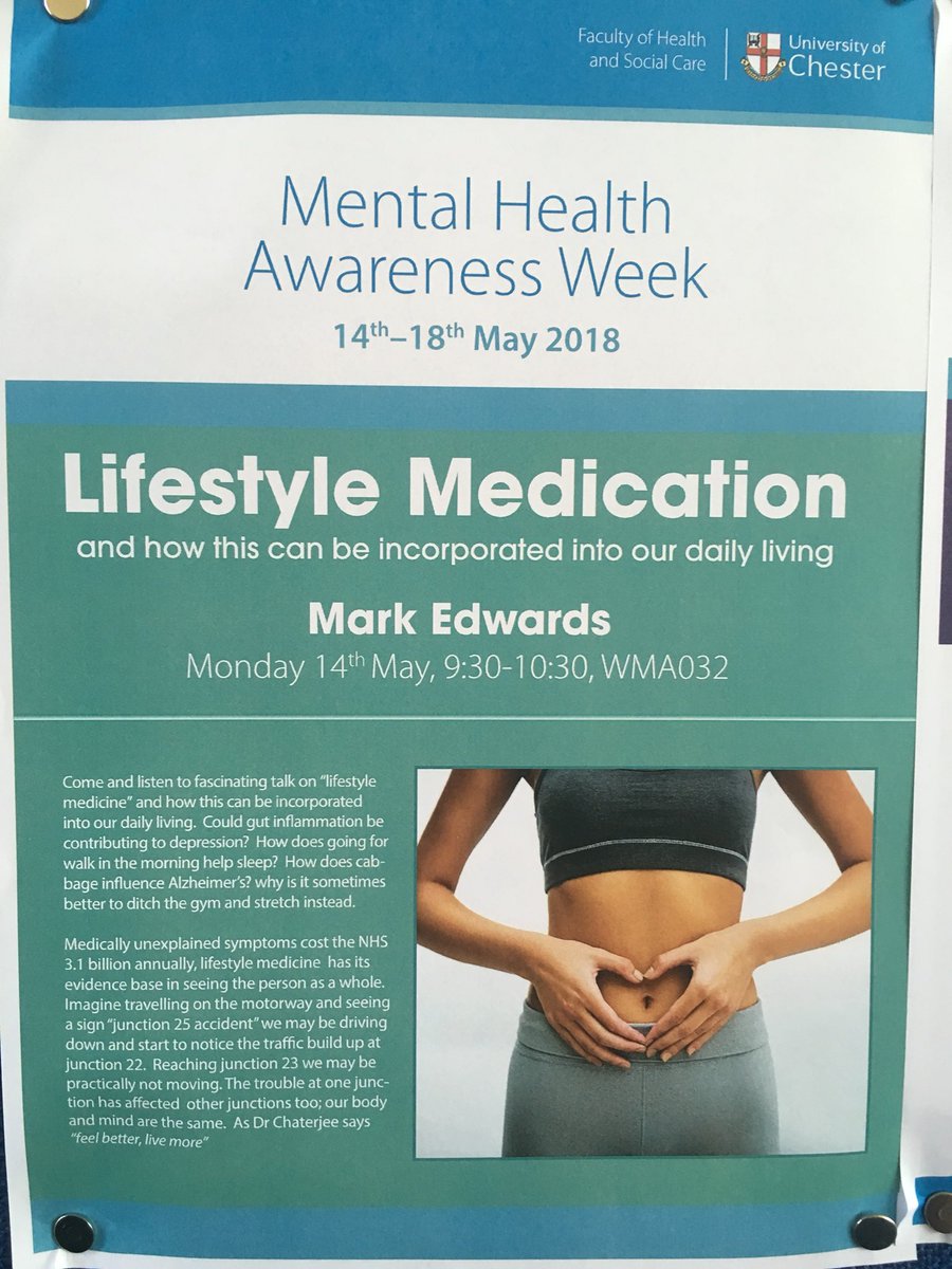 deanmcshane123's tweet photo. Our Mental Health Awareness Week events are kicked off at 09:30 by Mark Edwards discussing “Lifestyle Medication” all events this week are open to everyone so please come along #MHA18 https://t.co/HpERWtTmak