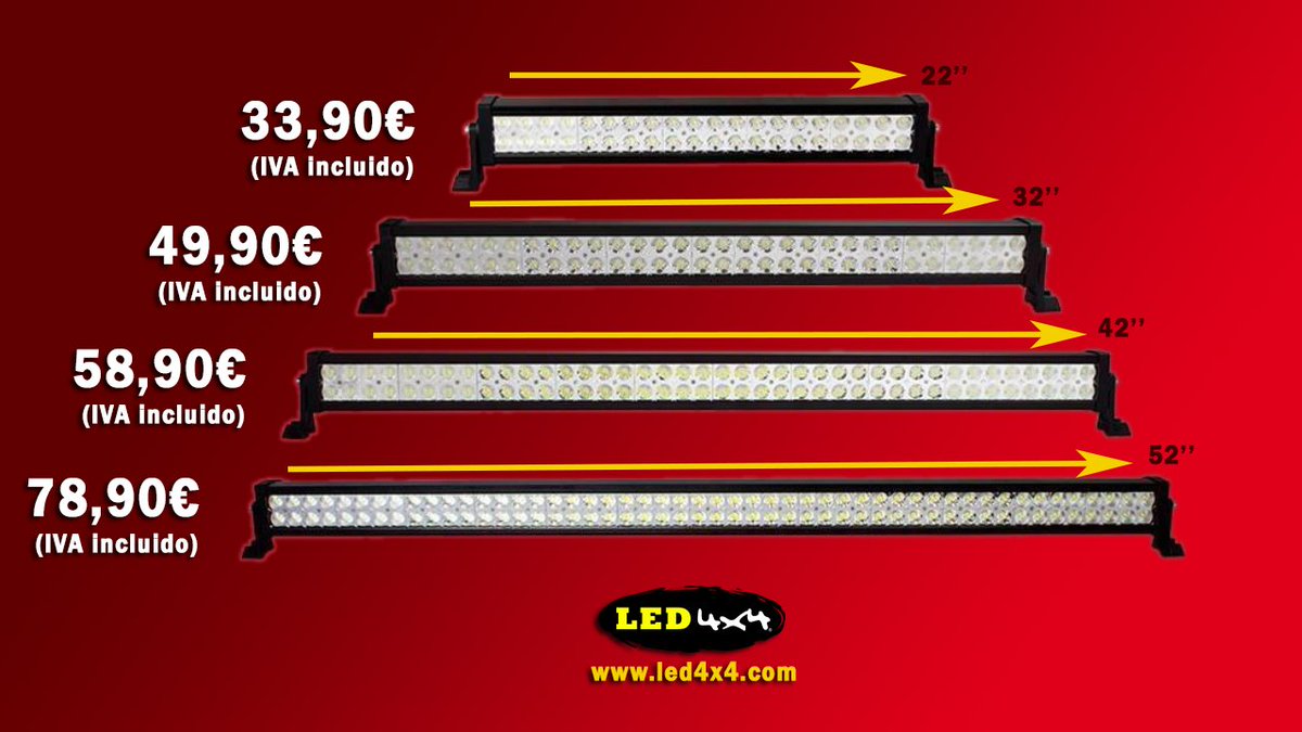 LED4X4com's tweet image. BARRAS BÁSICAS DE LED4X4: autoled4x4.com/es/buscar?cont…