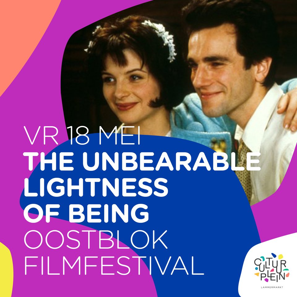 Vrijdag op de Lammermarkt: THE UNBEARABLE LIGHTNESS OF BEING! Meer info: hetcultuurplein.nl