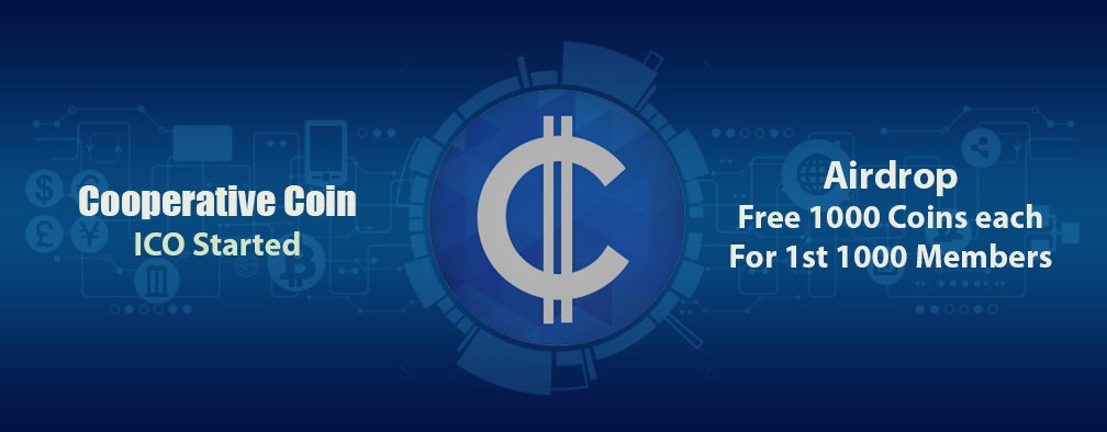 CooperativeCoin's tweet photo. #Airdrop: Get 1000 #Coin each within 24 hours worth of 100$ after ICO 
1st 10 person from each country
✔️ Like and follow 
✔️ Retweet. Tag 5 friends 
✔️ Sign up to https://t.co/plJD20AjCZ 
#bounty #freecoin #freetoken #bitcoin #crypto #blockchain #ICO #COOP #free #etherium https://t.co/muGFf6QZZV