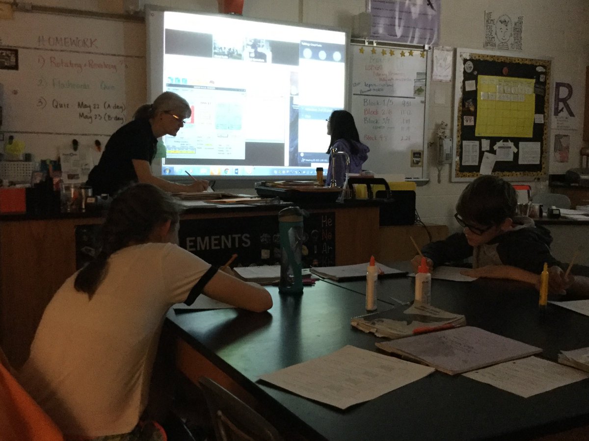 techteam_rbm's tweet photo. Mrs. Fuch's 6th gr. science class took part in the Goldstone Apple Valley Radio Telescope (GAVRT) Program via the internet.  Students plotted data and made made calculations that allowed them to control a 34-meter decommissioned NASA radio antenna. https://t.co/3iRIiRAFwk