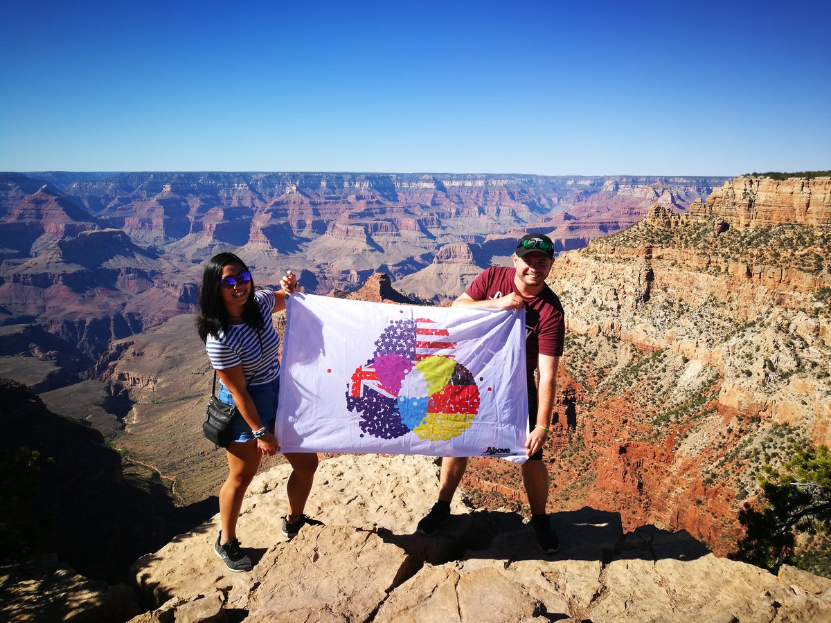 what7hemel's tweet photo. From the desert, Grand Canyon, we've reached the "unprepared-therefore-insufficent-clothing-and-butts-frozen" low temperatures of the Glacier Point lookout in the Yosemite National Park, we're still on our way to heaven for #CommonGround
#RoadtoRedRocks 
@aboveandbeyond https://t.co/53kkUrM8kl