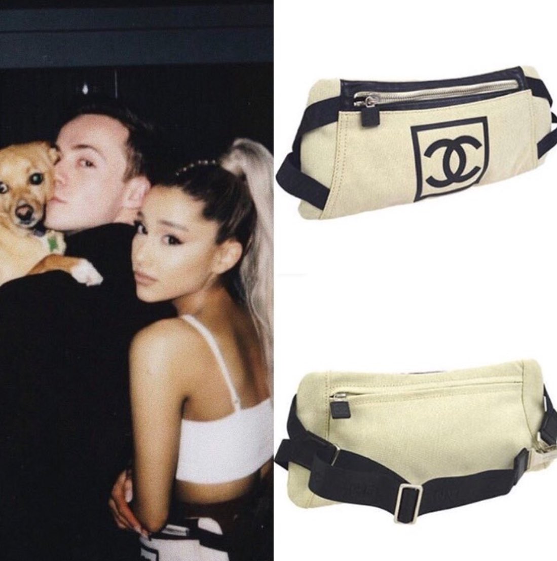 Ariana Grande News on X: May 13, 2018- Ariana Grande was wearing her Sport  Line CC Waist Bum Bag ($1,680) Chanel in the pic Doug Middlebrook posted on  his Instagram.  /