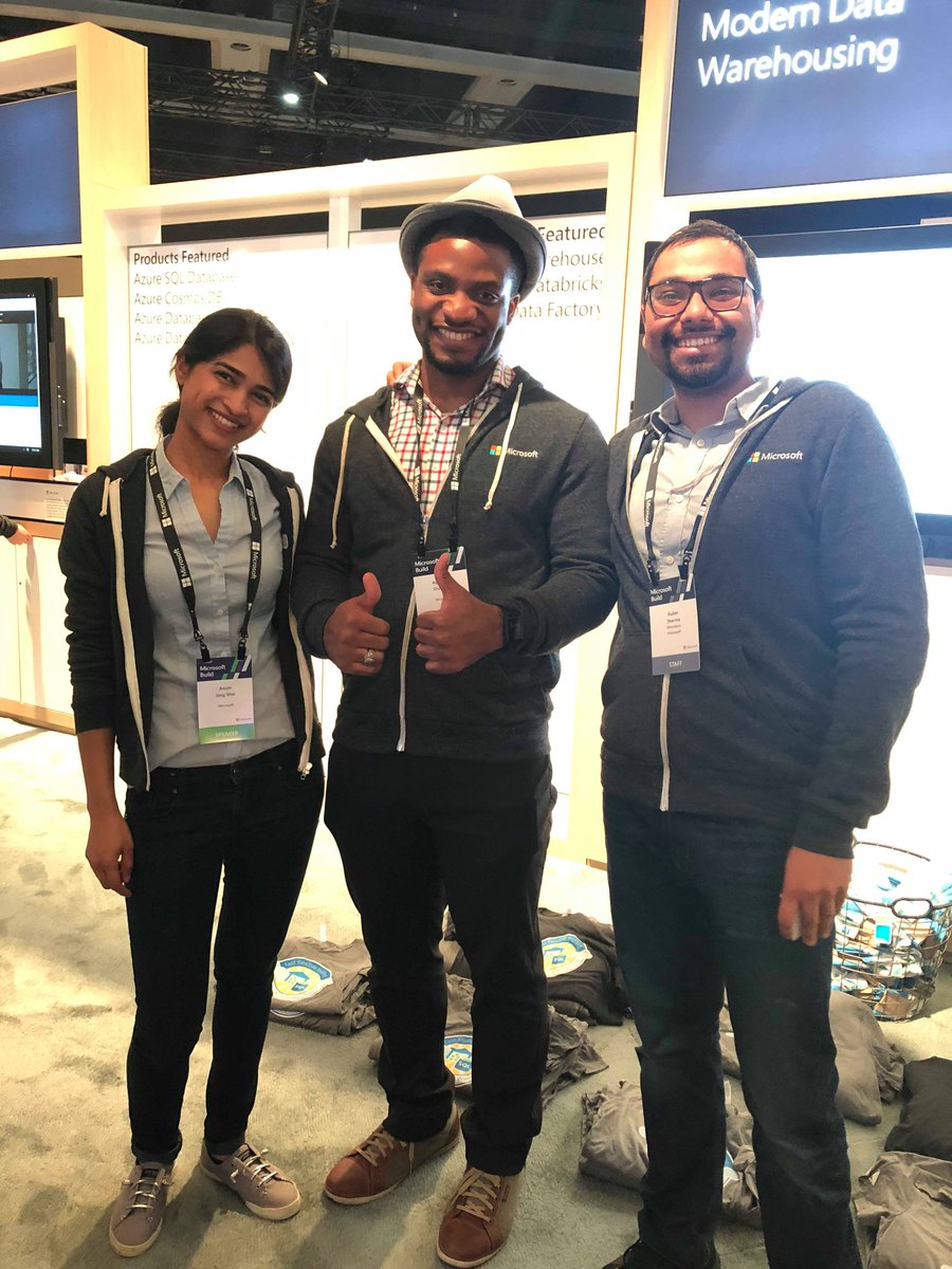 anumjangsher's tweet image. Had a great time with Ayo and Kuber representing #AzureSQLDW at #MSBuild!