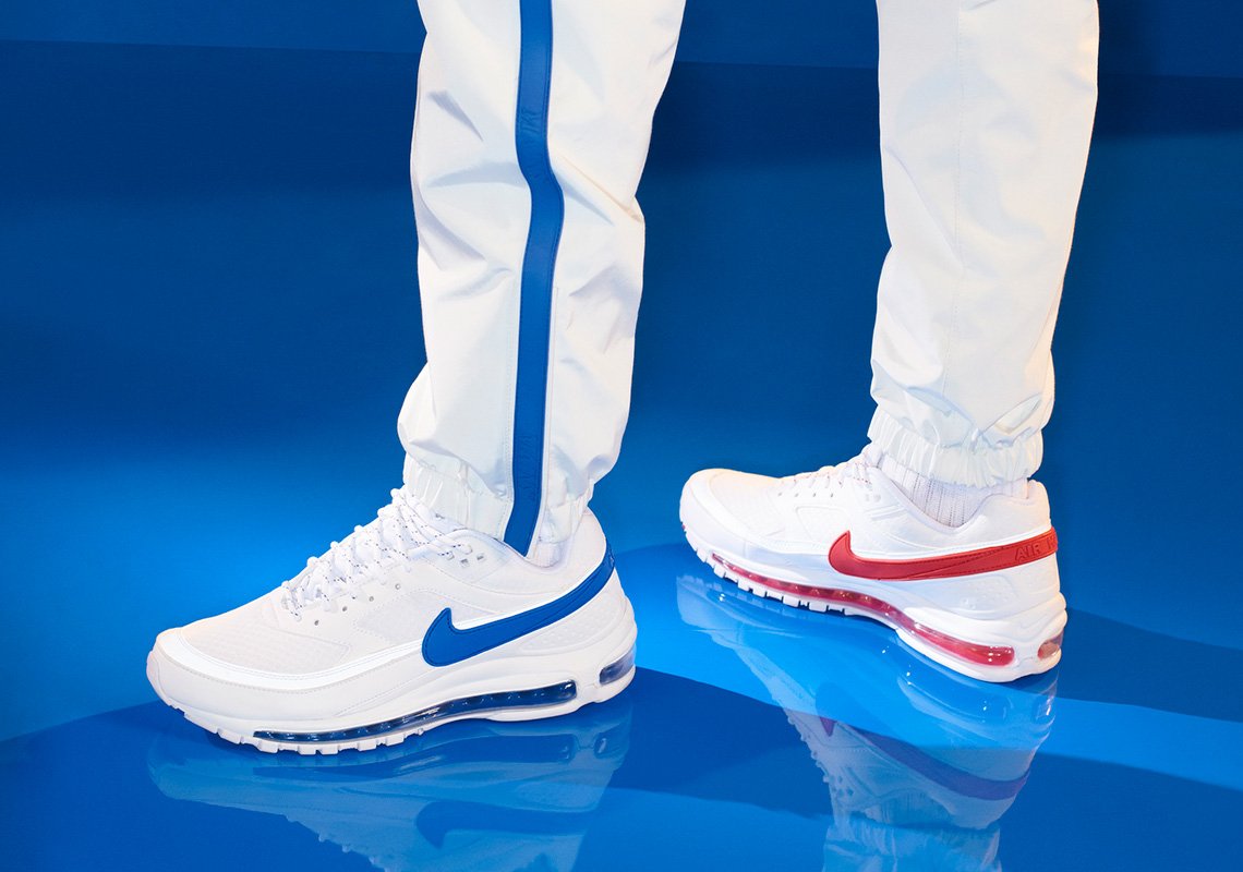 sneaker_wars's tweet photo. 【国内5月19日発売予定】スケプタ × ナイキ エアマックス97/BW サミット ホワイト/ハイパーコバルト-ホワイト(AO2113-100)
⇒https://t.co/wH7AmLxc7T
名作エアマックスのハイブリッドモデル！左右非対称カラーのスウッシュも特徴的！
#sneakerwars #スニーカー #NIKE https://t.co/4EJjj4hEXr