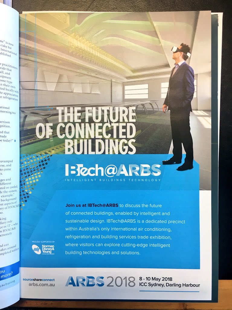 Had to smile at the @arbsexpo advertising this year in @AIRAHnews #ecolibrium magazine #hvac #australia #EnergyEfficiency #Engineering #buildings #makingspaceswork #construction #buildingtechnology  #FacilitiesMgmt @ndygroup #sustainablebuilding