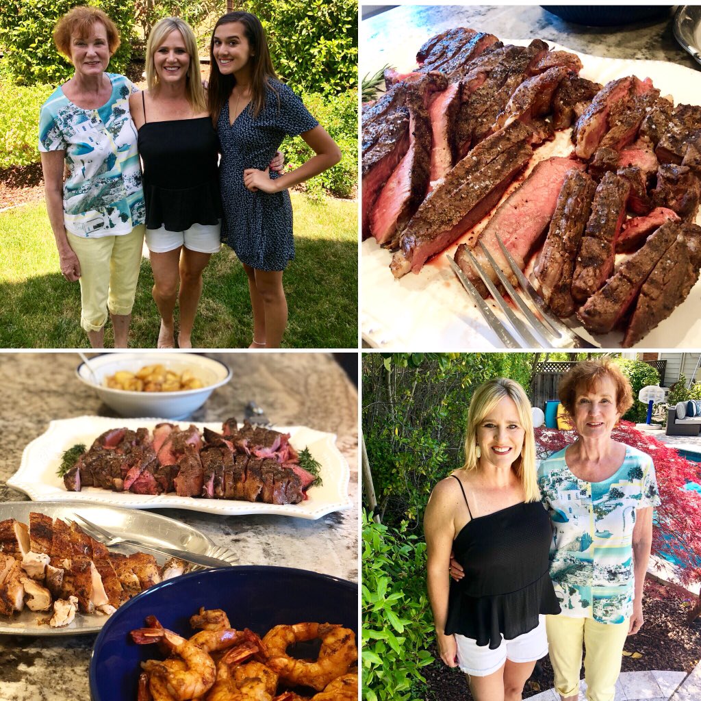 AlyR's tweet photo. Amazing day spent with my #family &amp; mom. My husband put together an amazing dinner with #SousVide Porterhouse Steaks, Chicken on the #traeger &amp; Grilled Shrimp...all seasoned with @meatchurch .Being  a mom makes my life complete! #mothersday @anovaculinary  #foodflock https://t.co/24ggnCahp0