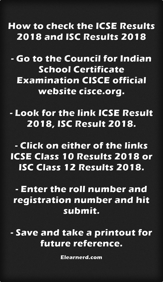 elearnerd's tweet image. Download the ICSE Results 2018 and ISC Results 2018.Check their results on the two official websites, cisce.org or results.nic.in #ICSEResults2018 #ISCResults2018 #ISC #ICSE