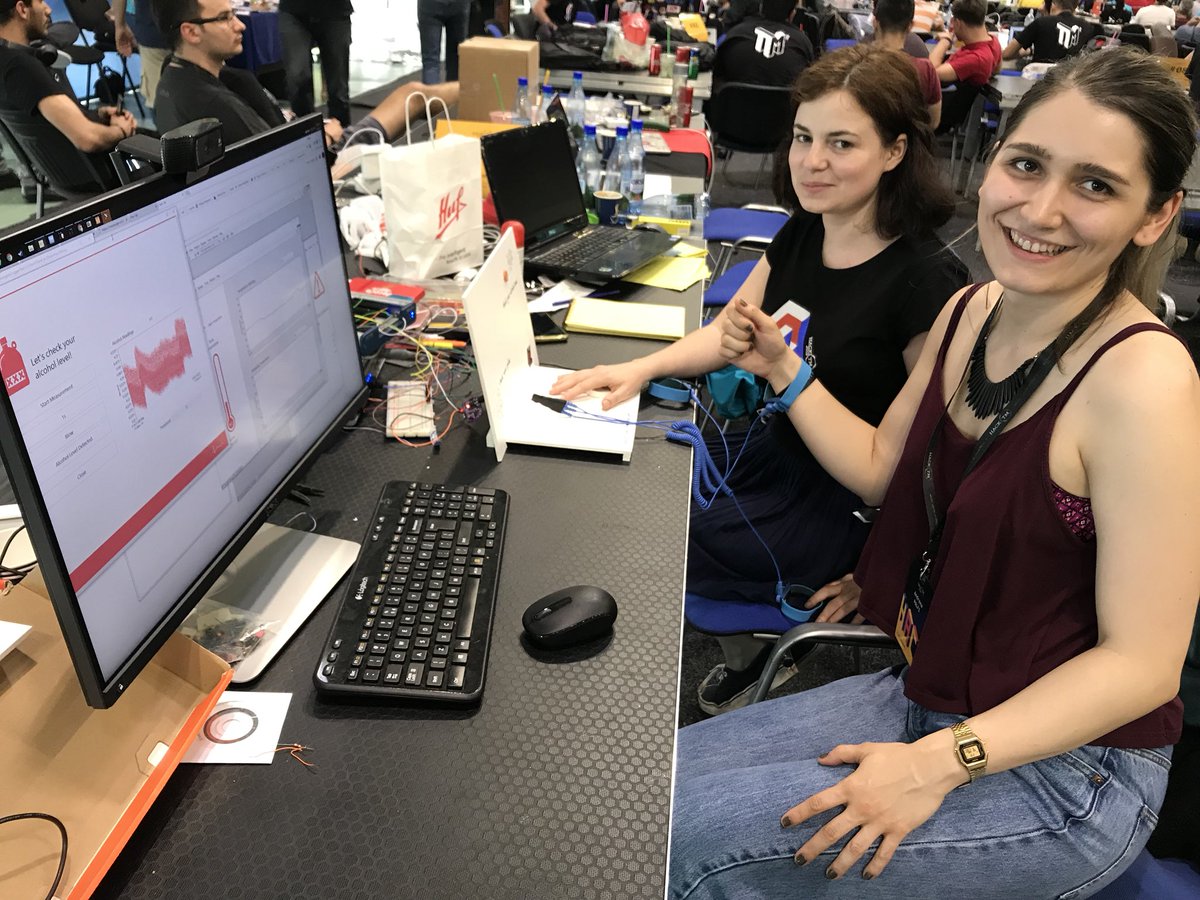 diando70's tweet photo. 25% of @HackTMro participants are females - The creative, innovative and best #girlstech #womenintech Alida Popescu, Andreea Palfi, Larisa Scânteie, Laura Chirila - Great being in jury at #HackTM2018 @elearning_upt https://t.co/M2eIbpN403