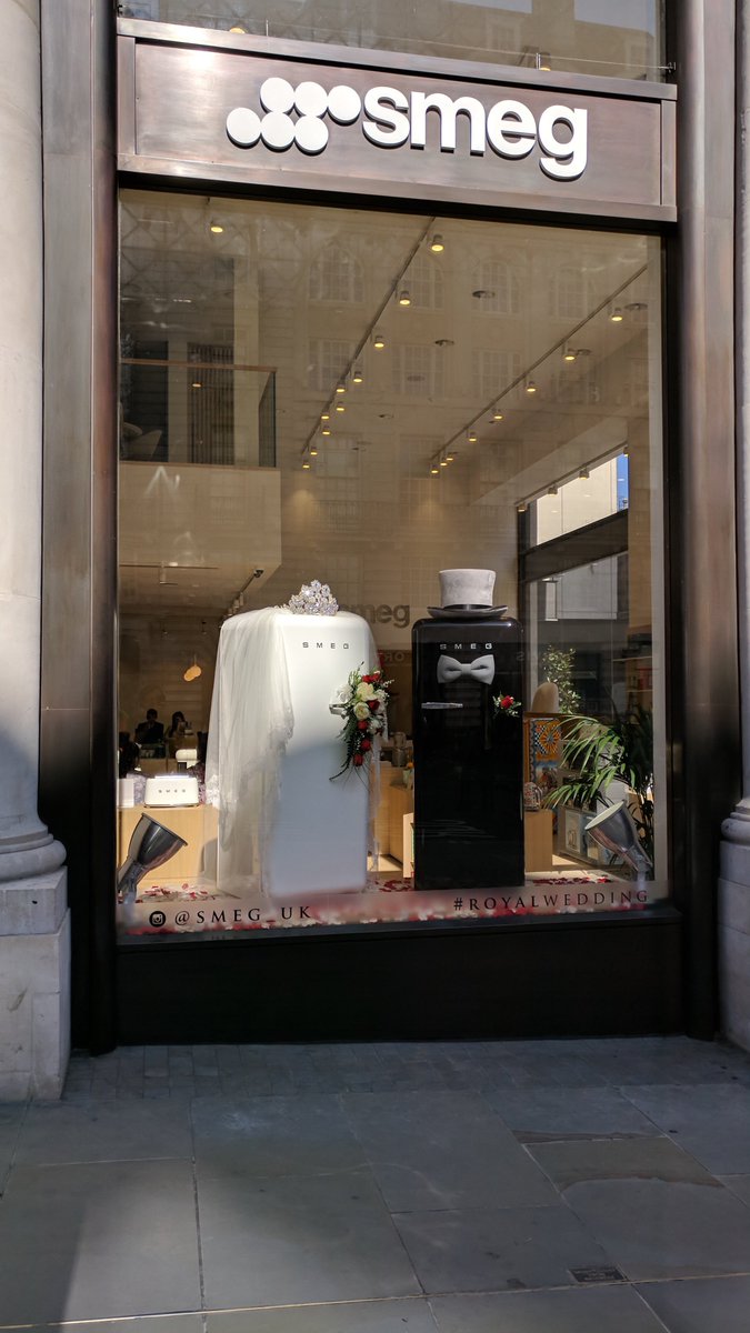 Smeg, Regent Street, London - Local marketing in action. Don’t forget to watch the royal wedding on Saturday, May 19th.