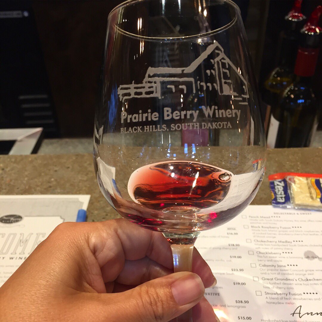 TravelingNess's tweet photo. Yes you read that right, Red Ass Rhubarb wine! Quite yummy! 😋 Loved wine tasting in the Black Hills of #SouthDakota ... #prairieberry #wine #travels @PrairieBerry https://t.co/6XqyDv9hld
