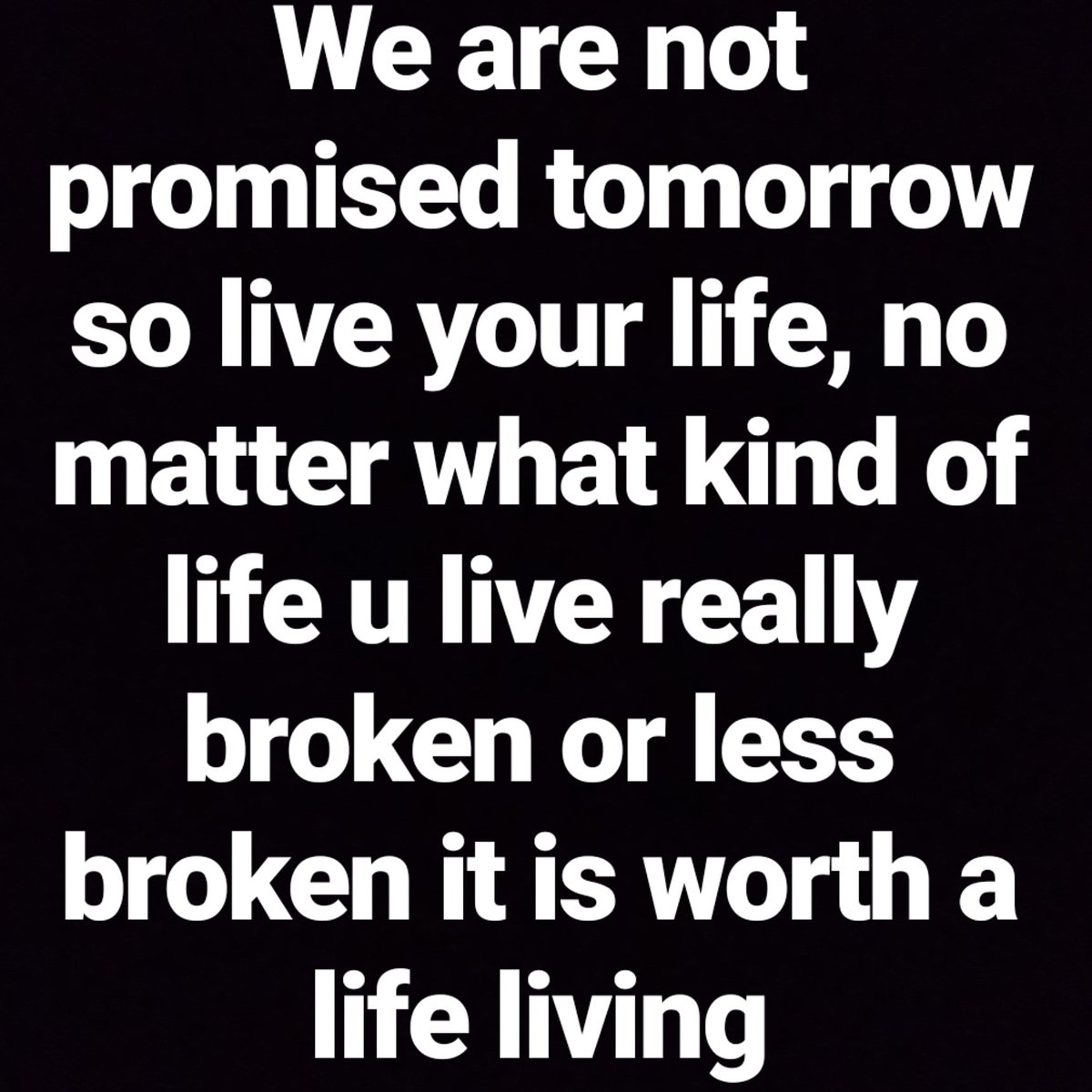 leliconn's tweet photo. You have your life for a reason now do something with it to help make this broken place less broken @lisaandlena #life #live https://t.co/dxAZMROyba