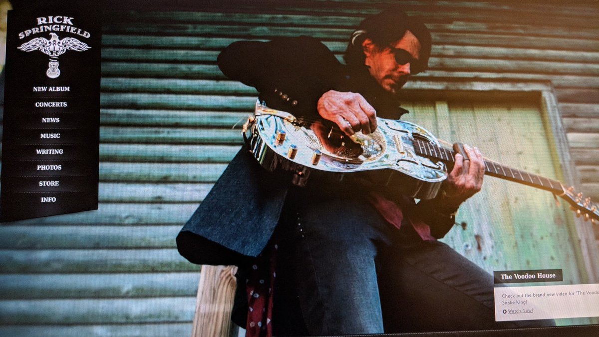 miscmusing's tweet photo. Looks like the home page of https://t.co/WJhx0USyAj was recently updated. Cool pic! #voodoohouse #thesnakeking #RickSpringfield https://t.co/TlzPeVKSPh