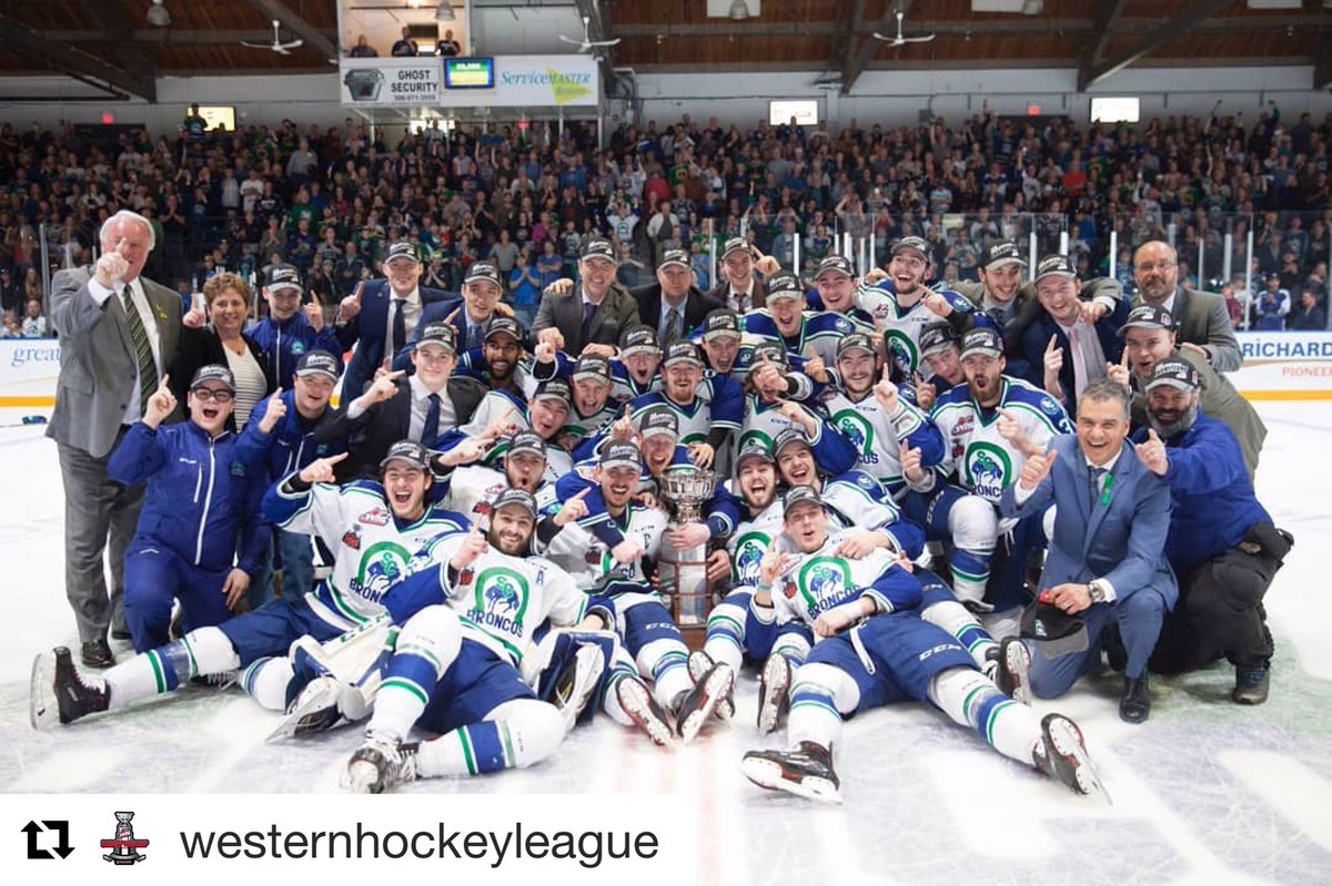 quantumspeed's tweet photo. Congratulations to @swiftcurrentbroncos on capturing the Ed Chynoweth Cup!
#whl #playoffs #qspride #memcupbound https://t.co/OVnt0J2um6