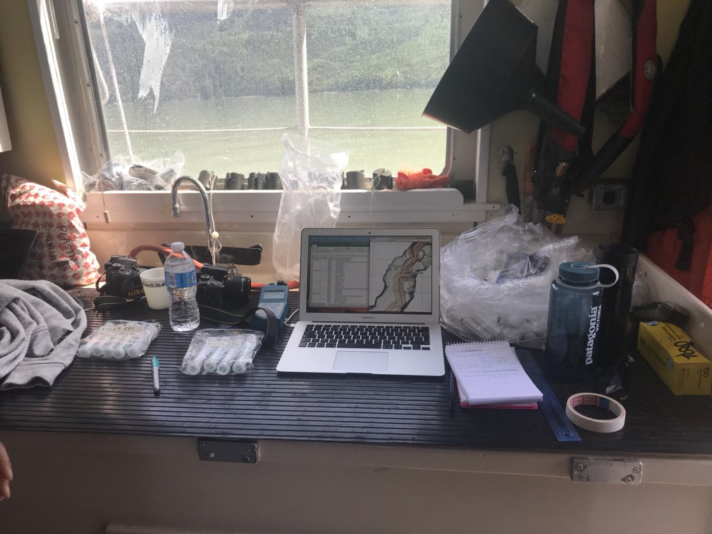 chloriteclayre's tweet photo. Surveying &amp; sampling from the Strickland today 🇨🇦 🚤 #fjords #bute2018 #boxcorer #grabs #fourthtimelucky #wortheveryminute https://t.co/TFzy6T1yii