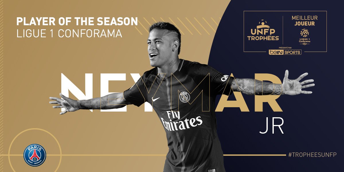 ALHUSSEINCLUB's tweet photo. البرازيلي نيمار مهاجم باريس سان جيرمان فاز بلقب أفضل لاعب في الدوري الفرنسي https://t.co/oI6IHVROfY