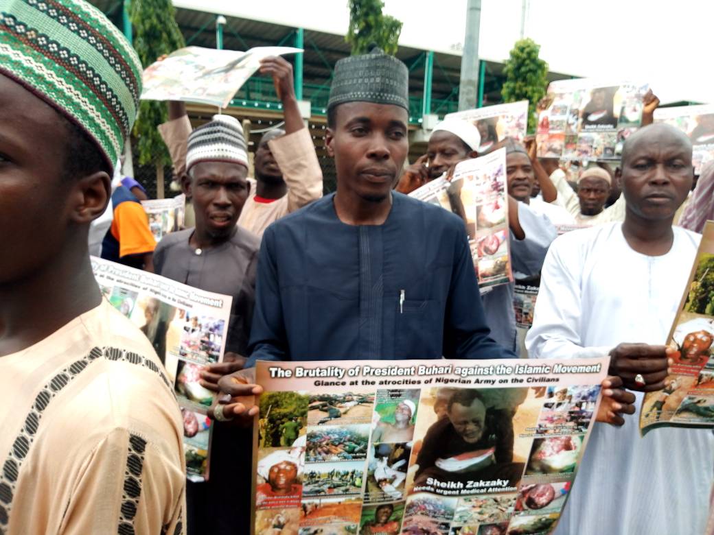 mustyy09's tweet photo. Thousands of #FreeZakzaky peaceful protesters storms d nation capital, Abuja. Our lives are worthless without #Zakzaky!
Death to @MBuhari
Death to @ProfOsinbajo
Death to #LawanDaura
Death to #Munguno
Death to #DanAli
Death to #Danbazau
@ELBINAWI @Sh4Zk @GarShehu @AsoRock @Tutsy22 https://t.co/AmVy9fG8l4
