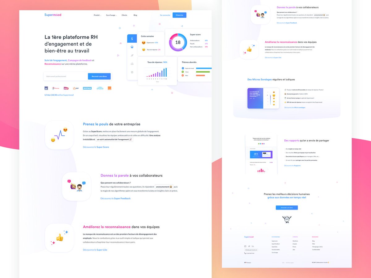 KevinCdnc's tweet image. Supermood redesign ! 
Glad to finally share this project I worked on with my bro @NicolasMzrd 
Check it out -&amp;gt; dribbble.com/shots/4587883-… #dribbble @SupermoodTeam