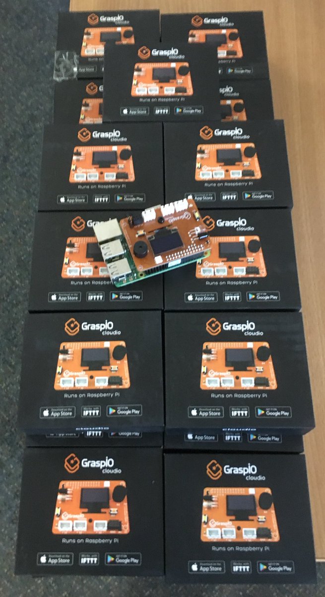HugFather's tweet photo. Our class set of @GraspIOhq #Cloudio have arrived! Making #IoT after half term break in lessons! Just waiting for the webcams to get here to help make our project! #RaspberryPi https://t.co/9ZaRMeRMGg