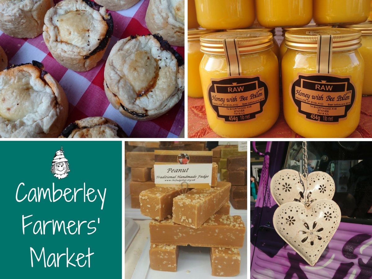 surreymarkets's tweet photo. #Camberley Farmers' &amp; Artisan Market is on this Saturday! Come down to Park Street from 10am to stock up on fresh fruit &amp; vegetables, breads, pies &amp; pastries and lots more. BONUS: It looks like the sun will be shining for us! 😋☀️ https://t.co/O4S96oUwvk