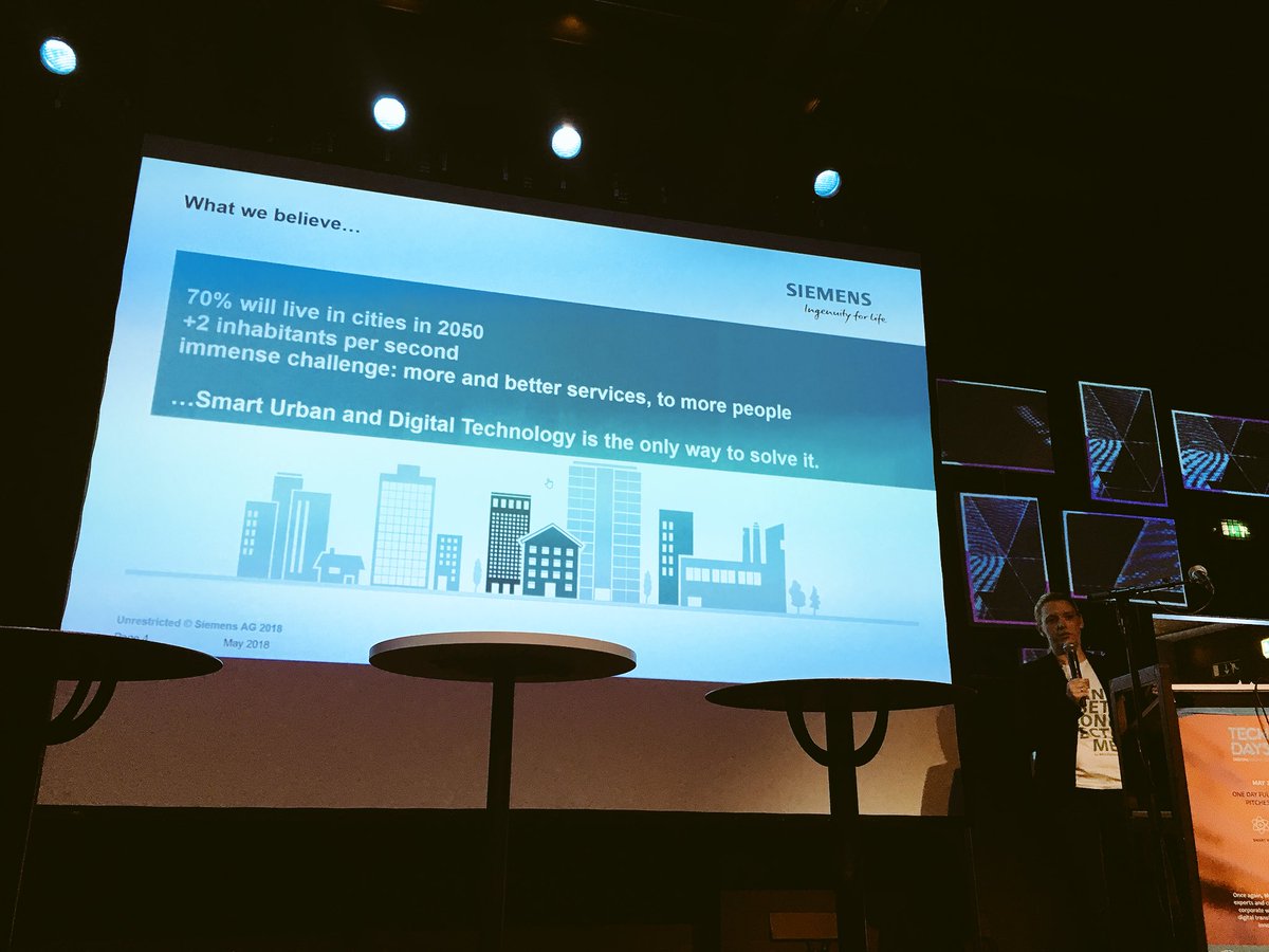 gregorwills's tweet photo. Head of #Sustainability & #SmartCities at @Siemens @jbo4_0: 70% of the population in 2050 will live in cities. To deal with that demography, we need to provide #energy, #infrastructure, and deal with #ClimateChange, i.e. we need Smart Cities.
#TechDays2018 https://t.co/1CER8Cnid7