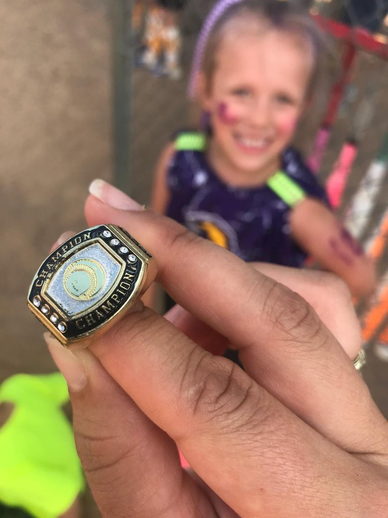 jeanicoach's tweet photo. So proud of my Granddaughter Harpers team Thunder for their hard work this weekend at the All ⭐️ Star Tournament! Her Daddy is an amazing pitcher ⚾️⚾️They took the Rings & Championship! #girlsrock #proudlovey #greatpitcher https://t.co/8rAA0tE7N3