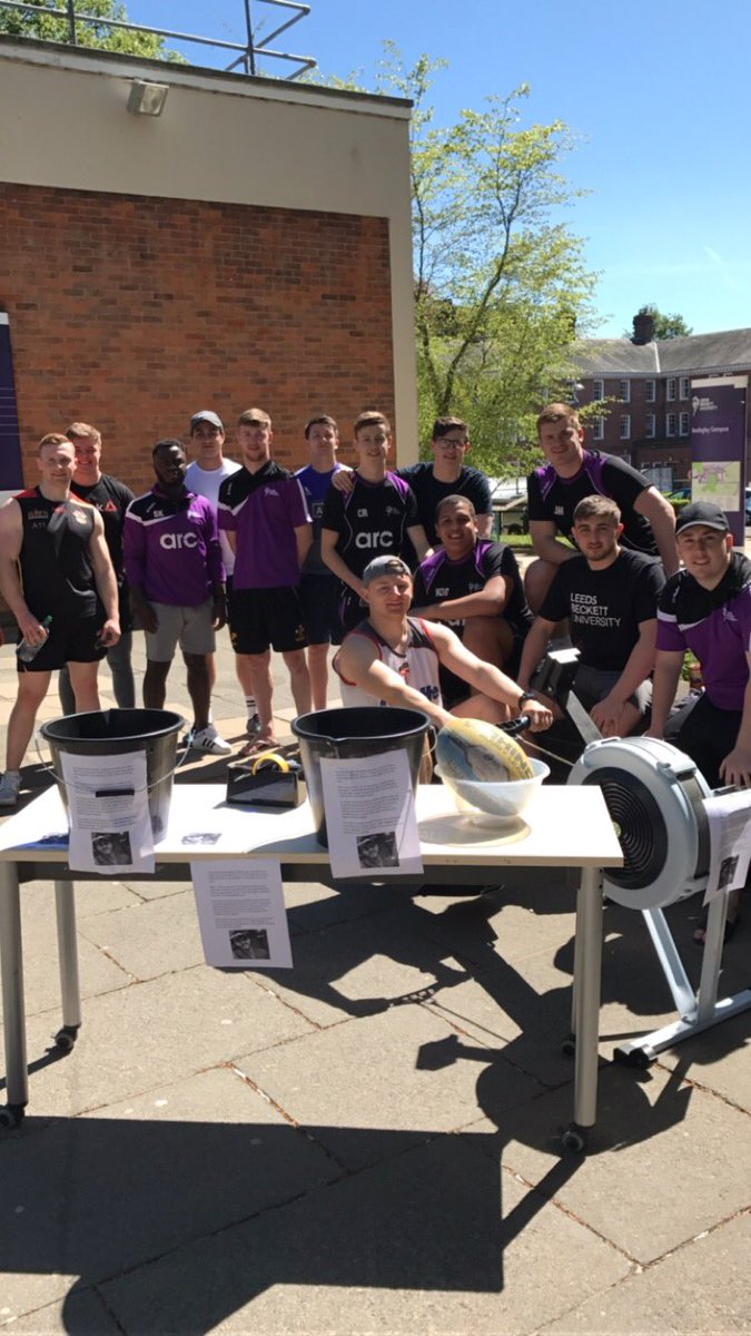 Beckettsport's tweet photo. 🏉 Best of luck to @LeedsBeckettRL for your 90,000m rowing challenge!

💜The boys are raising money for their club member Fozzy who is about to go through chemotherapy

📝 Find out more &amp; donate at https://t.co/b2Z54NeYvp https://t.co/v4wBMqEohf