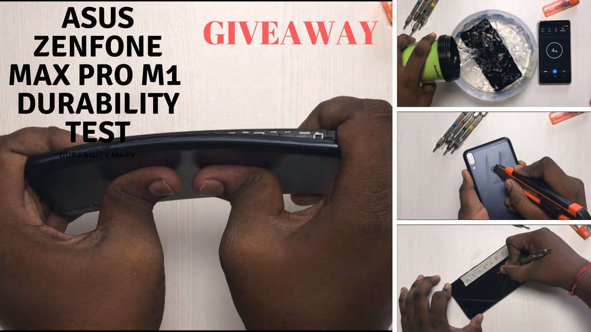 DurabilityMark's tweet photo. Asus Zenfone Max Pro M1 - Durability test – Bend Test, Flame Test, Drop Test, Water Test, Scratch test,Screen test &amp; Fingerprint sensor Test

https://t.co/Ys1ydvufU4 https://t.co/eN7oWq7POV