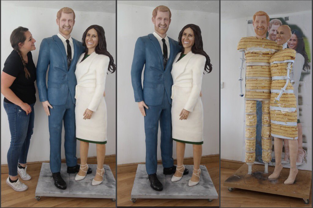 Hey <a href="/capitalbrum/">Capital Birmingham</a> I made a lifesize cake of Harry and Meghan! What do you think...?