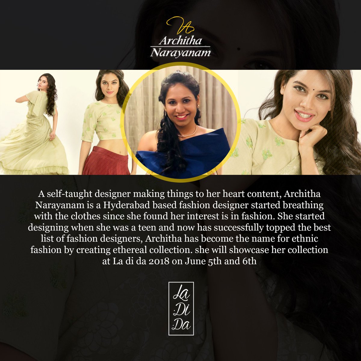 LaDiDaCmb's tweet photo. Meet our designer Archita at LaDiDA Colombo 2018!

5th &amp; 6th of June
Cinnamon Lakeside Colombo

Check out here - https://t.co/7H58Ys5oXT
Entry fee : 200LKR

#colombo #SL #Ceylon #highfashion #designerenclave #indowestern #fashion #indiandesigner https://t.co/5mIRnH9691