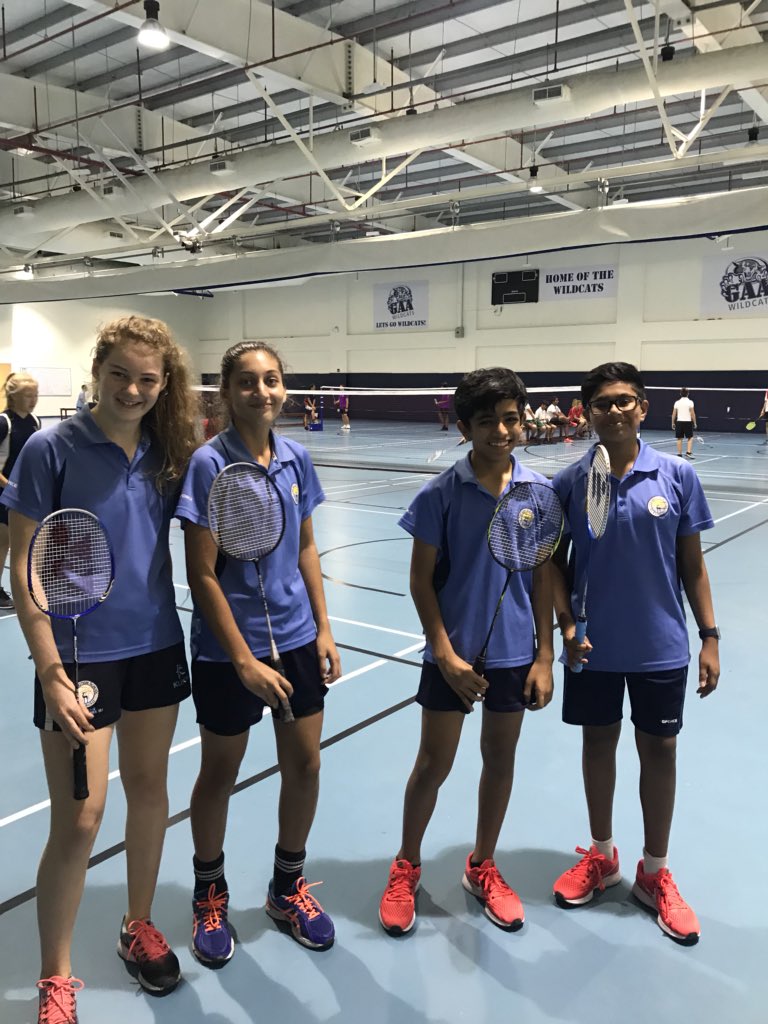 BSAKsports's tweet photo. U14 Badminton at Gems American Academy. #GoBSAK https://t.co/6GoN7ahFal
