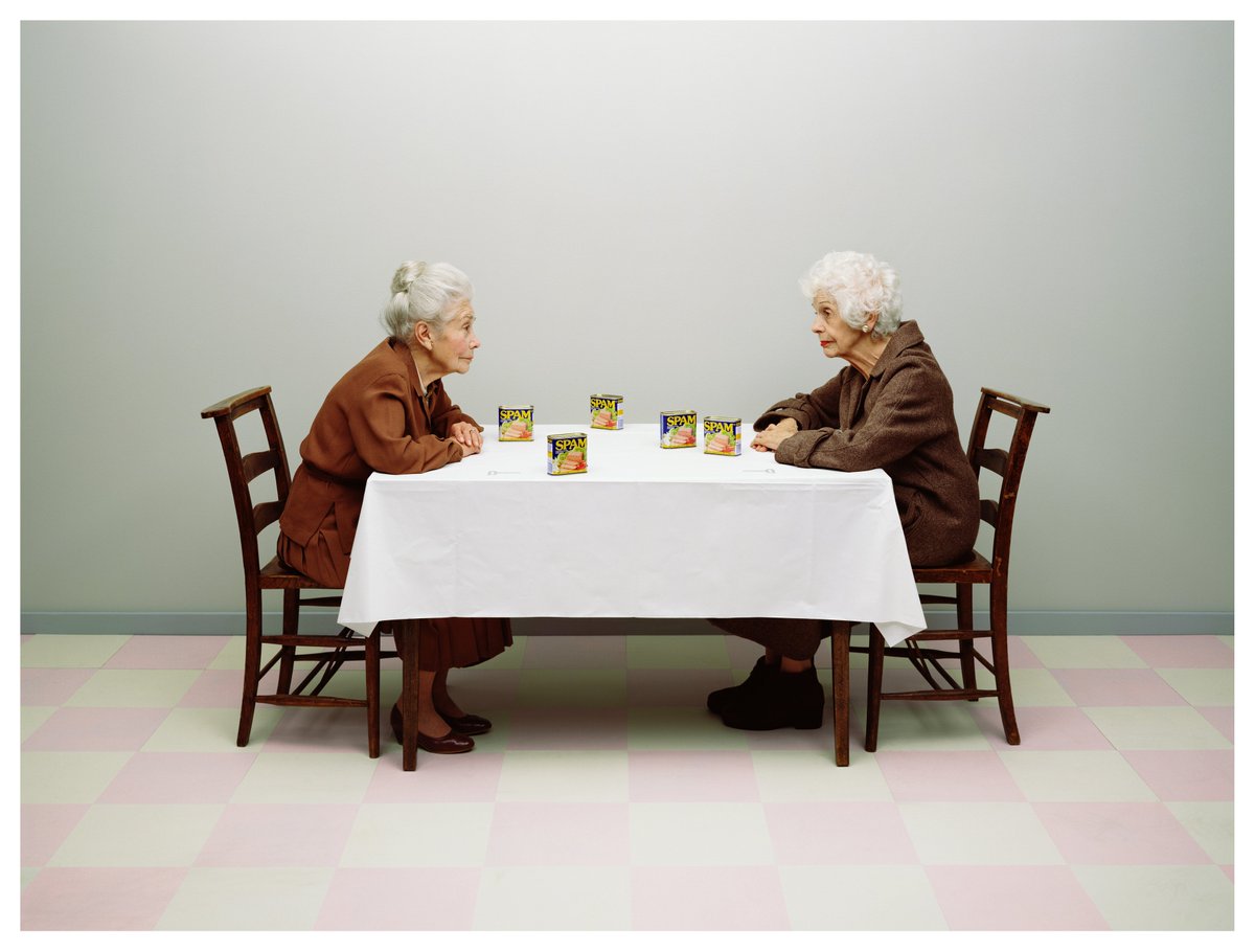davidstewwwart's tweet photo. ‘Luncheon Meet’ limited edition Carbro prints from #fogeys currently exhibiting @WBostonHotel @BrendaTaylorNY #filmisnotdead #8x10 #transparency #analogue #transparency #spam #toomuchspam #lunch #meet #faceoff @wrenldn @wrenagency Book designed by @brownsdesign https://t.co/Im2aAFfjSJ