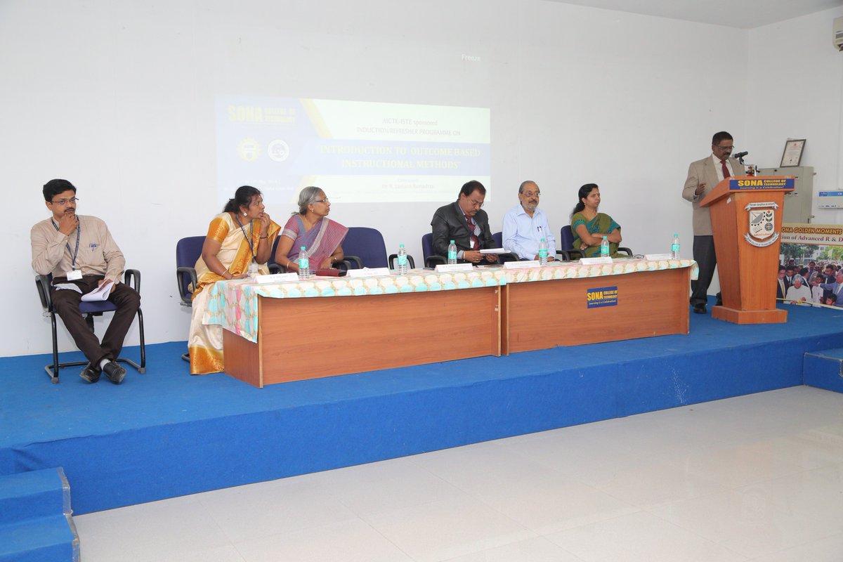 sonacollege's tweet photo. AICTE-ISTE sponsored Induction / Refresher programme on "Introduction to outcome based instructional methods " . #inductionprogramme #instructionalmethods #sonacollege #aicte #sonatech #outcome https://t.co/ERqO1FUcUI