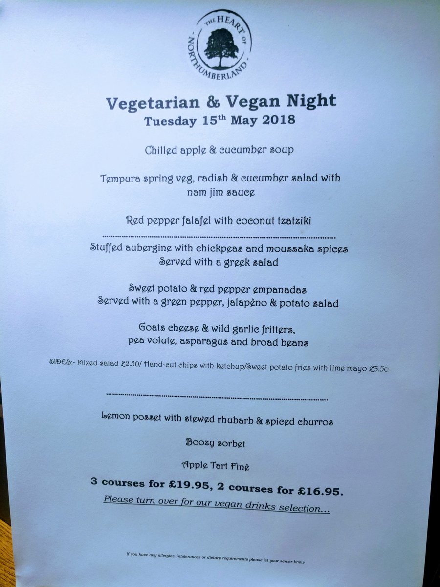 Vegetarian &amp; Vegan Dining night tomorrow night, give us a call on 01434608013 or tweet us to book up #NationalVegetarianWeek #Vegan #Northumberland #hexham #pubfood