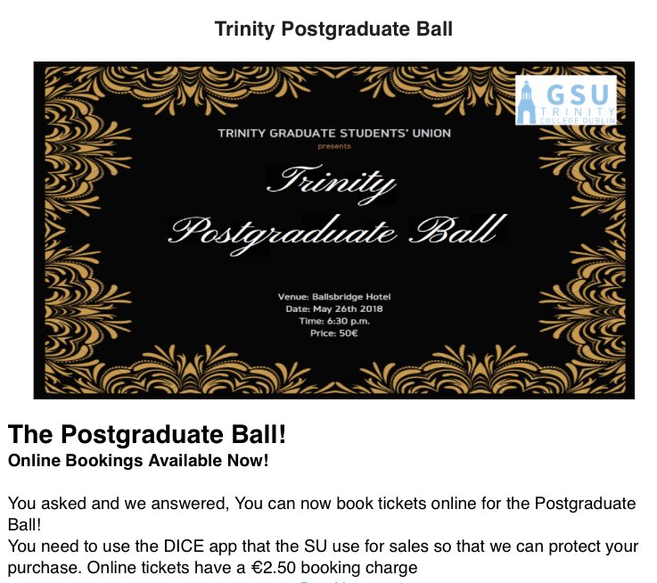 @TrinityGSU #pgball #postgraduatelife 26th May!! Get your tickets now in the link below 🎉

app.dice.fm/event/q23da-tr…