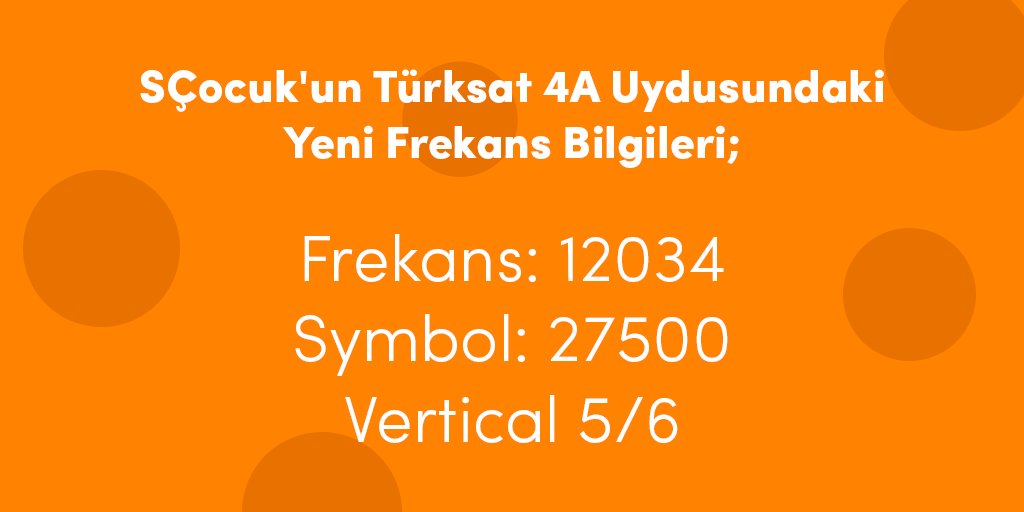 Yeni frekans bilgilerimiz.