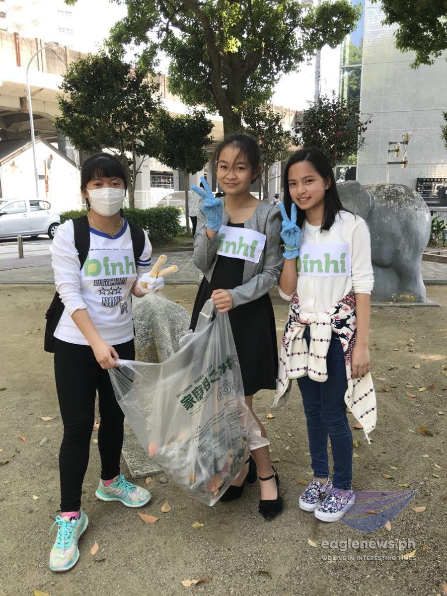 EagleNews's tweet photo. In photos:   Young INC members in Japan help clean up public places, join worldwide clean-up drive - https://t.co/0GDF5lxoRL https://t.co/abx64mbOuT