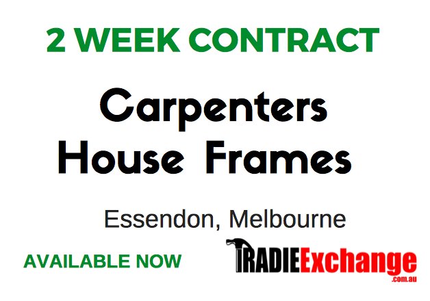 Carpenters Wanted to help with job completion. Probable 2 week contract, ready to go now. Essendon, Melbourne. Interested? Know anyone? Pass on #Carpenters #Tradie #Melbourne #Building tinyurl.com/ya5rlfsp