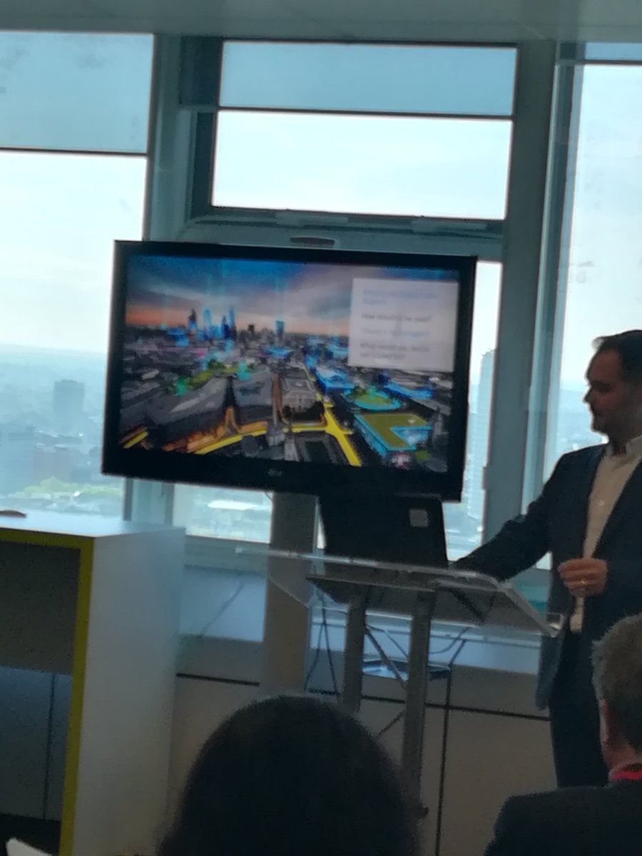 OpenCity_UK's tweet photo. Exploring how the digital realm will look like in the near future. Unlocking the history and culture of London with #thekeytothecity app @atkinsglobal #greenskythinking2018 #peoplefirst https://t.co/JFlFdVpV2U