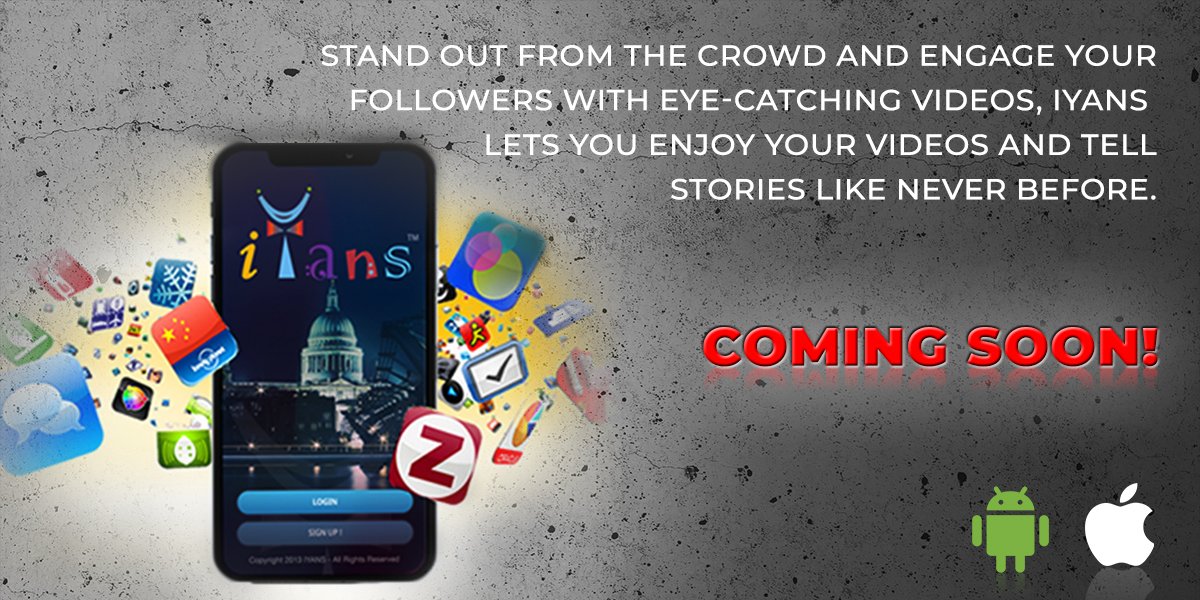Iyansinc's tweet image. Create awesome videos in just a few seconds and share with your friends &amp;amp; family. #iYans gives you the facility to upload 120 seconds videos. Get ready to ride this #socialmedia beast. Coming Soon!
bit.ly/2IxvVGj 
#iOS #Android #Apps #Messenger #Video